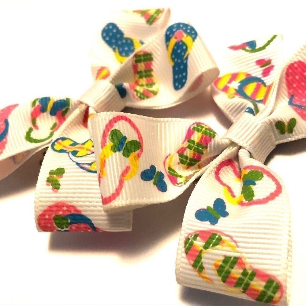 Bow pair hair bows accessories flip flops sandals
